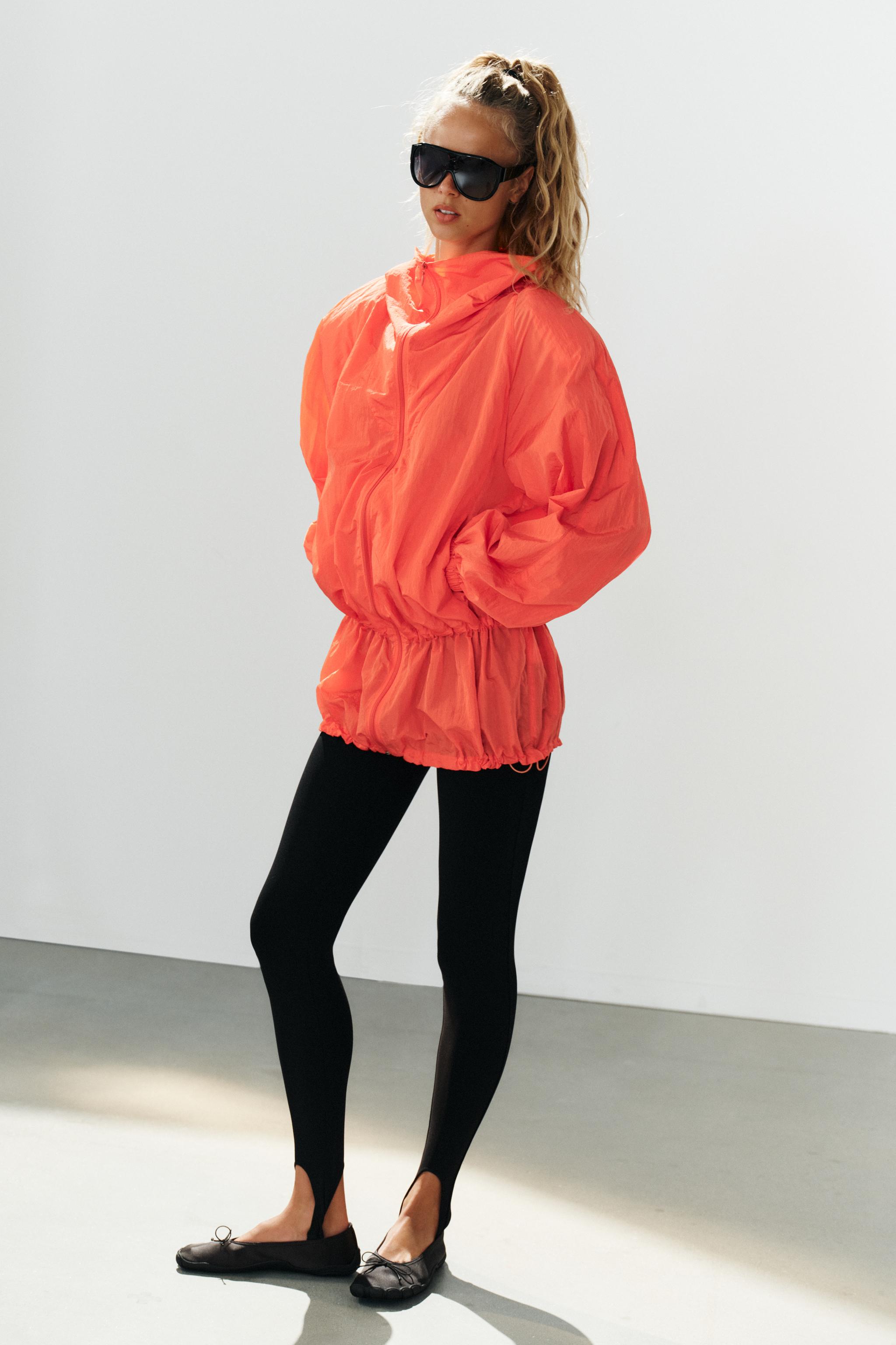 NYLON JACKET WITH SHOULDER PADS AND ZIP